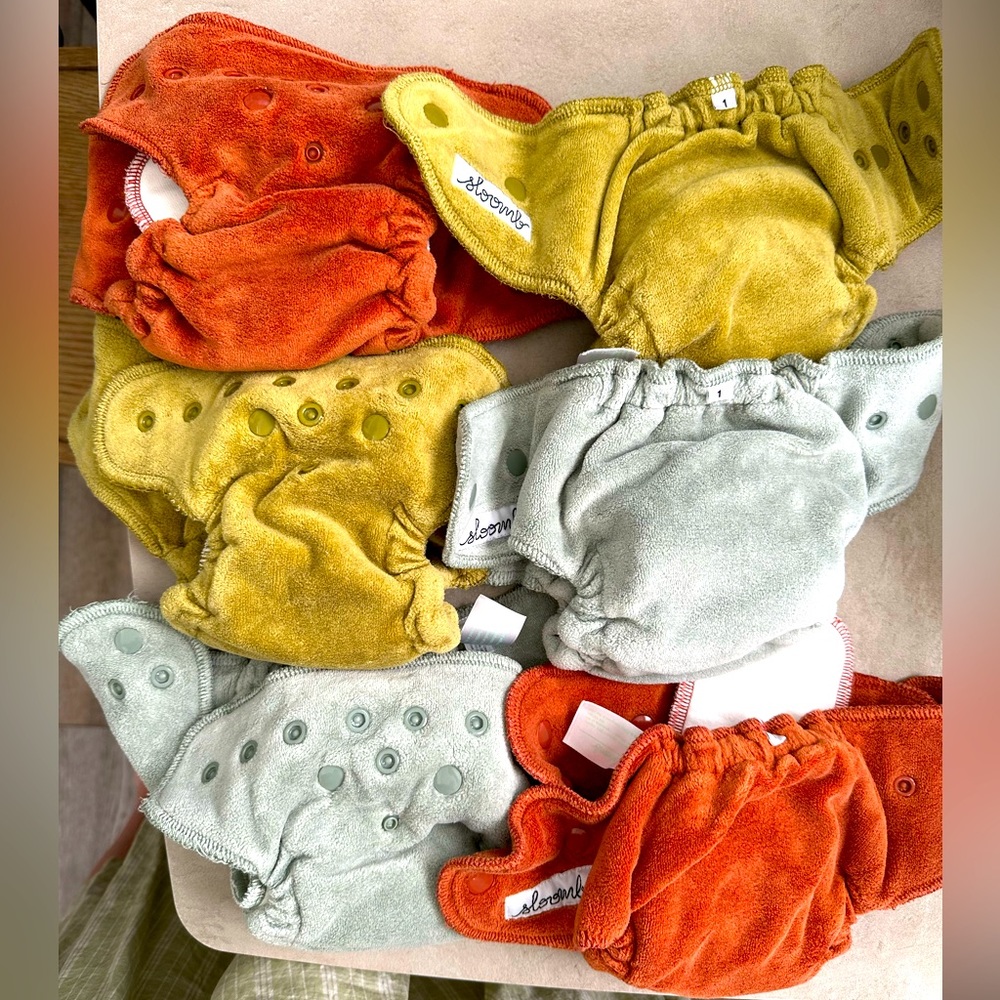 Sloomb Happy Little Clouds Velour Diapers with Inserts